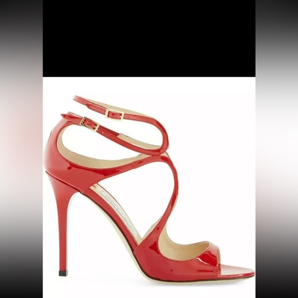Jimmy Choo Red Patent Leather Lang Sandals Authentic MSRP $895 size 39 - Picture 2 of 14